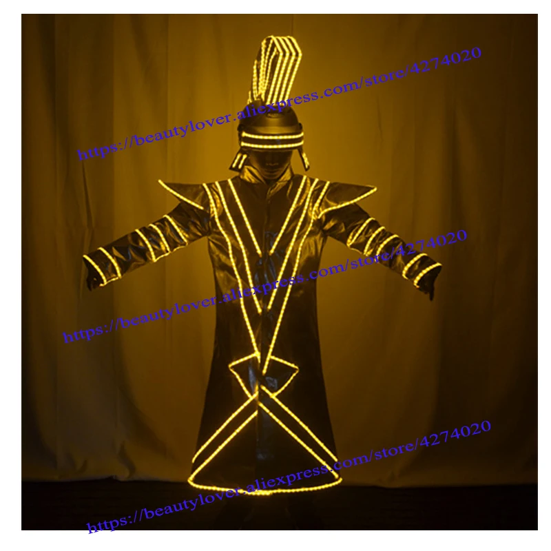silver led costume