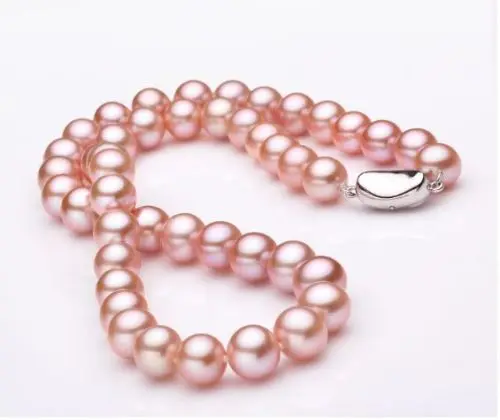 

FREE SHIPPING HOT sell new Style >>>>NATURAL ROUND 10-11MM SOUTH SEA PINK PEARL NECKLACE 18" 925 Silver clasp