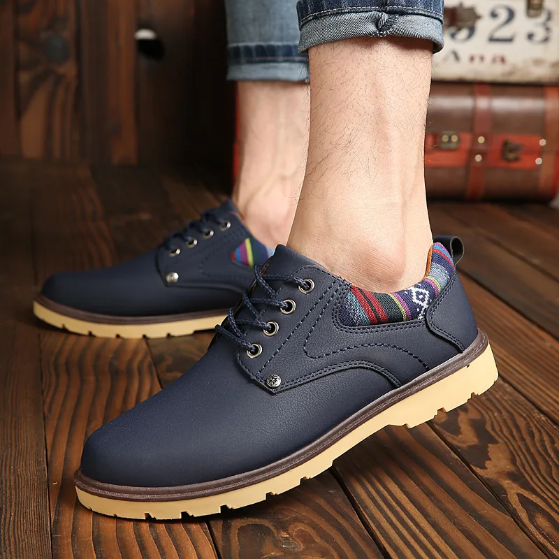 Spring and autumn new men's business casual shoes waterproof non-slip low to help shoes. | Обувь