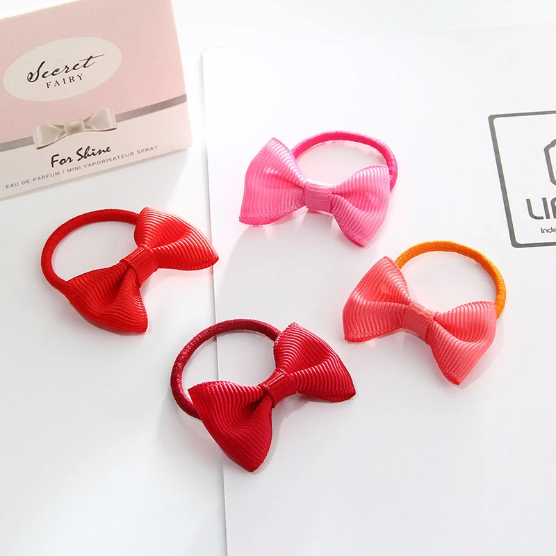 Arherigele 10pcs Bowknot Elastic Hair Bands Colorful Headwear Hair Rope Rings Ribbon Bows Hair Accessories for Women's Headbands