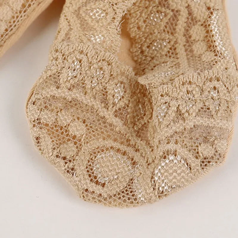 Милые кружевные носки для новорожденных девочек, летние однотонные дышащие мягкие носки с невидимыми кружевами для малышей, 5 цветов