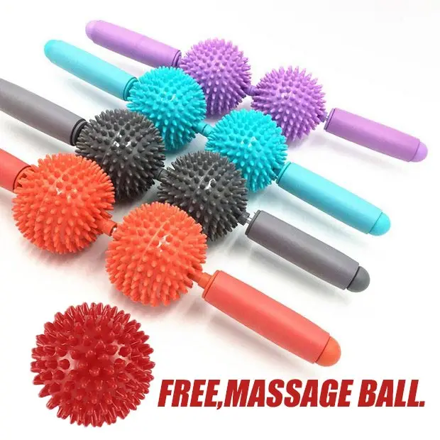

Muscle Roller Anti Cellulite Massager Anti-Cellulite Trigger Point Stick Body Foot Face Leg Slimming Tool+Massage Ball