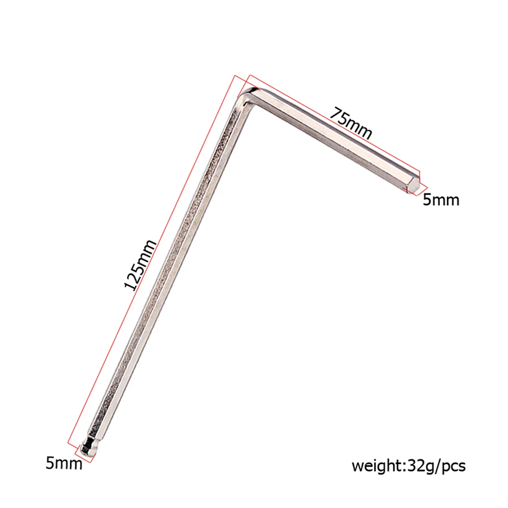 Tooyful Practical Stainless Steel Hexagonal Ball End Guitar Bass Neck Truss Rod Wrench Spanner