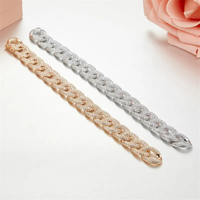

Fits Monaco Jewelry with Ladies Jewelry Party Gift Charm 925 Sterling Silver Micro-set Zircon Chain Bracelet