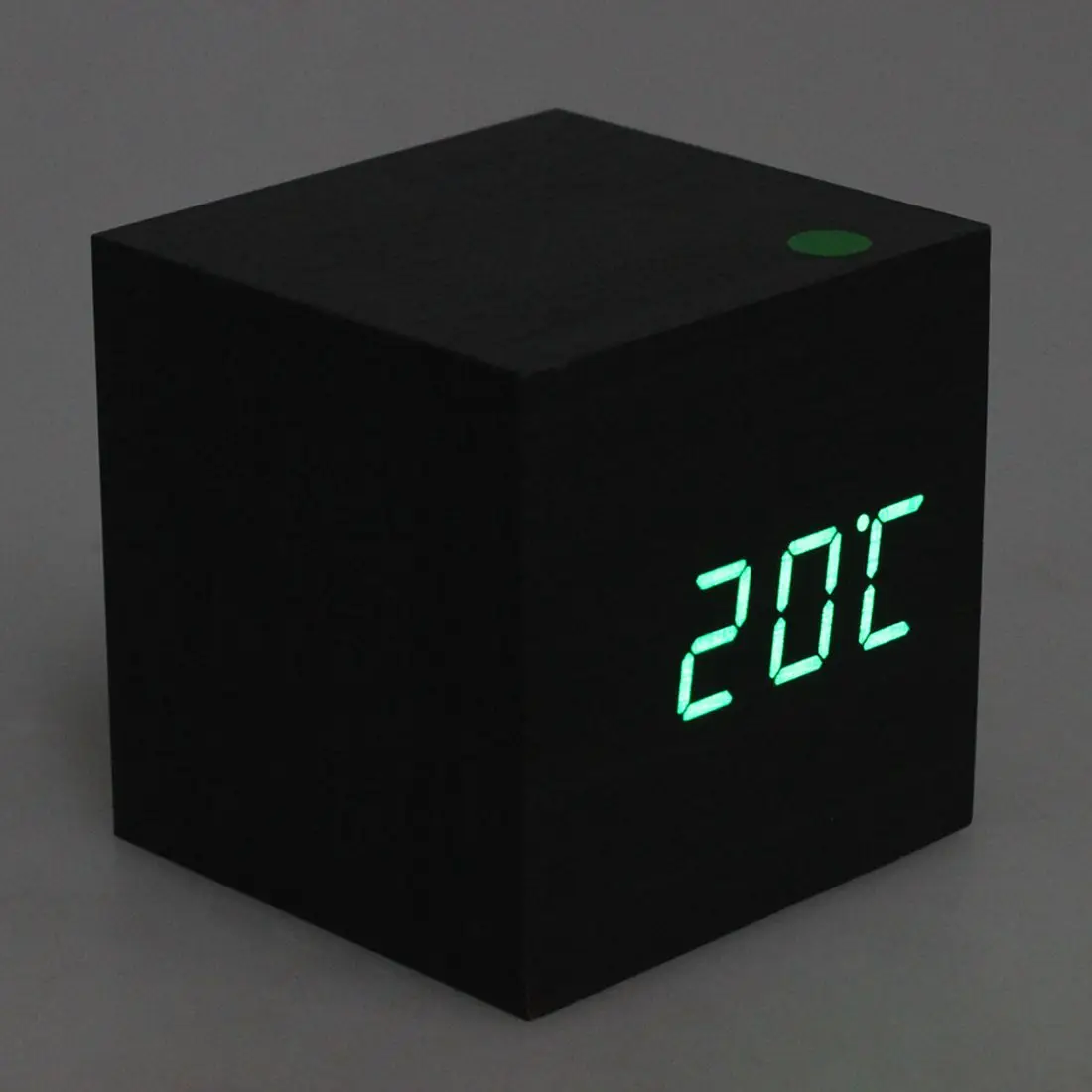 Best Wood Cube LED Alarm Control Digital Desk Clock Wooden Style Room