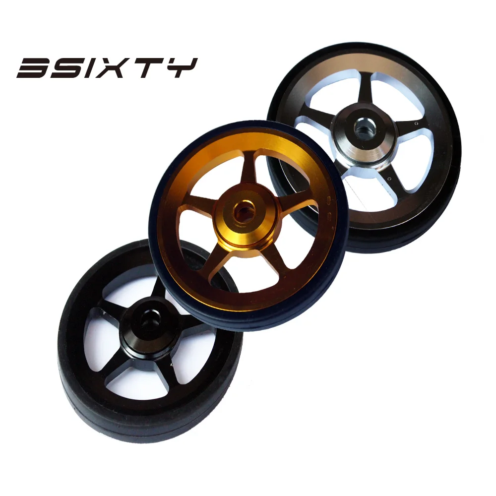3SIXTY Easy Wheels 2pcs Easywheel For Brompton Folding Bike Alloy Super