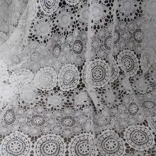 1 ярд белый хлопок кружево ткань с ретро цветочный выдолбленный цветочный узор, вязание крючком хлопчатобумажная кружевная ткань