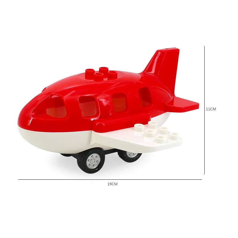 Big SIze Building Blocks Accessory City Bus Truck Aircraft Transport Fire Truck Brick Model Compatible Duploe Toys for children (35)