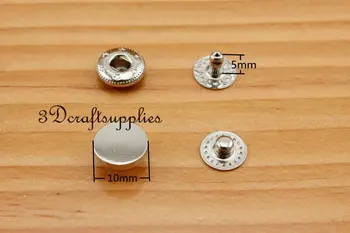 

snap fastener copper Press stud Snap Buttons zinc silver 14 sets 10 mm H60