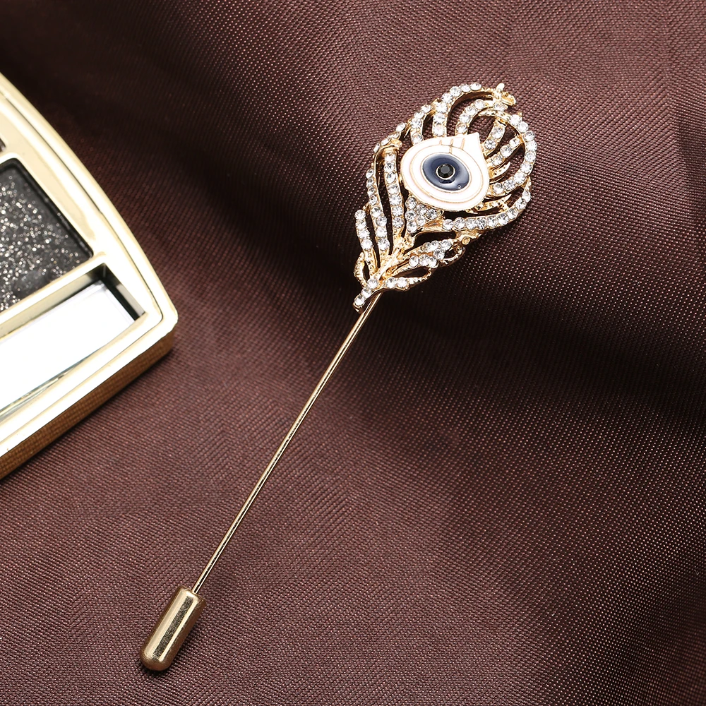 Crystal feather Brooch Pin Dress Rhinestone Decoration Buckle Jewelry