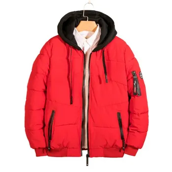 

New Winter Coat Mens Winter Parkas Fashion Slim Short Cotton Thicken Jacket Winter Men Youth Casual Hooded Mens Winter Jackets