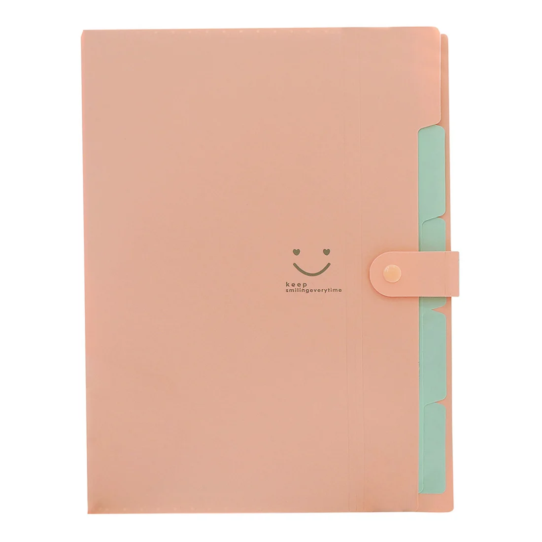 

Acrylic Kawaii Smile face Document bag file folder 5 layers Expanding wallet bill folder A4 Size 32.5 x 24.5 cm