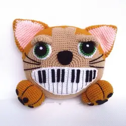 Вязаная игрушка кукла-амигуруми кошка клавиатура модели номер SCA0020