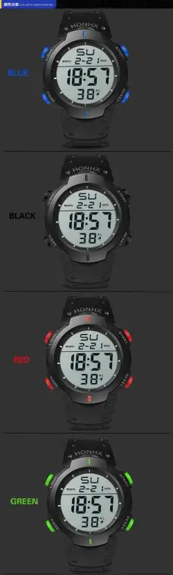 Быстрая отправка модные водонепроницаемые мужские часы с ЖК-дисплеем для мальчиков с секундомером и датой Резиновые Спортивные наручные часы браслет подарок Прямая поставка l810