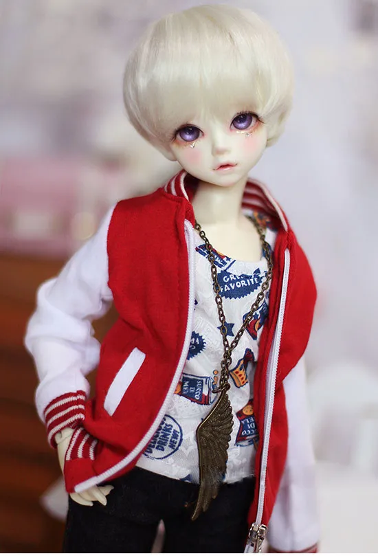 BJD Кукла Одежда шарнирная бейсбольная куртка для 1/3 1/4 1/6 BJD SD17 Uncle SSDF2 Blyth кукла azone colthes - Цвет: red white