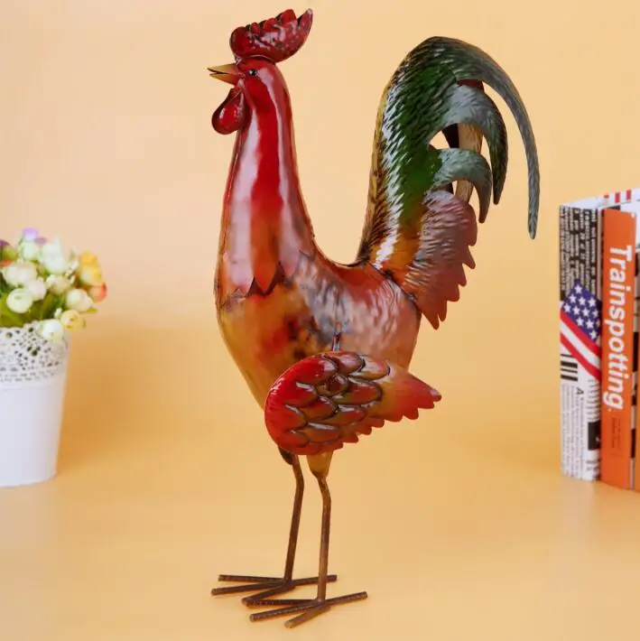 

Iron cock metal ornaments home decoration crafts three-dimensional color crafts
