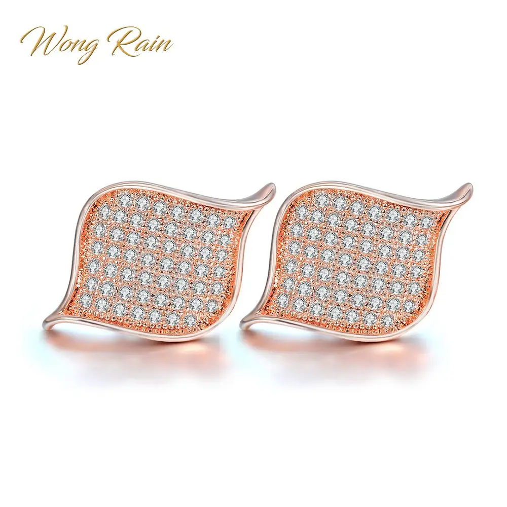 

Wong Rain 100% 925 Sterling Silver Natural Spinals Cubic Zirconias Ear Studs Wedding Engagement Earrings Birthday Gift Wholesale