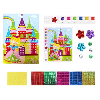 

3D DIY Puzzle Toys Colors Foam Mosaics Sticky Art Cartoon Game Craft Art Sticker Kids Education Toys Graffiti 12pcs/set