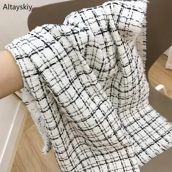 

Scarves Women 2020 Plaid Retro Simple All-match European Style Soft Elegant Ladies Wraps Womens Trendy Warm Winter Scarfs Lovely