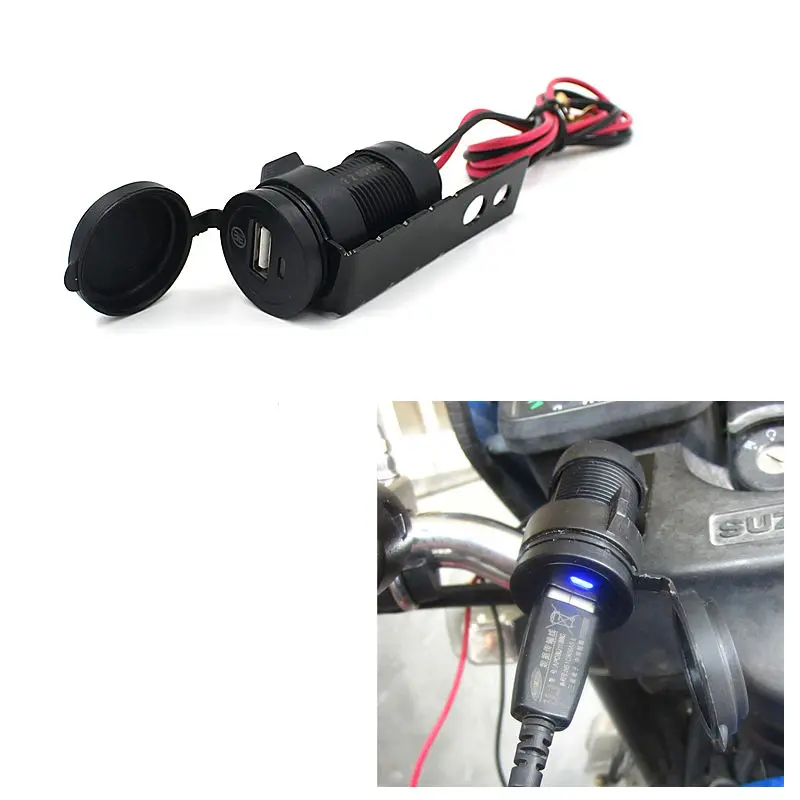 

WUPP Waterproof 12V USB Motorcycle Charger Socket Port Moto Handlebar Mounted Charger for Phone/GPS Power Supply Port Socket