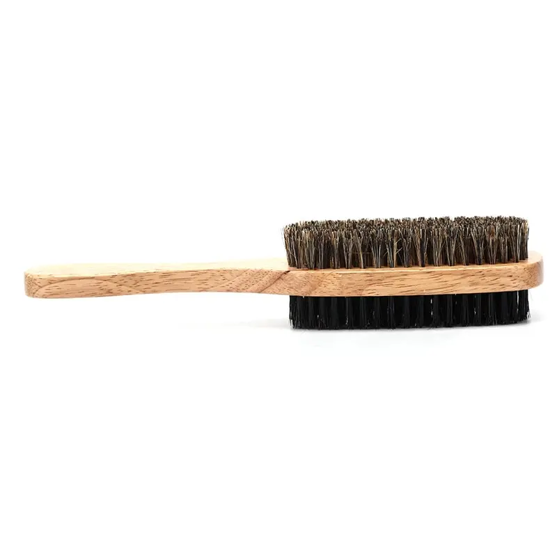 Двухсторонняя щетка для волос для лица, Мужская кисть для бритья, инструмент с деревянной ручкой, Мужская щетка для бороды, мужские щетки и гребни для волос