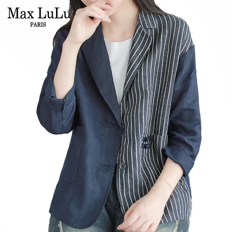 Осенняя модная Корейская одежда Max LuLu 2019 женская льняная уличная женские
