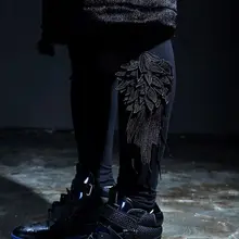 Популярная мужская одежда Мужская модная Повседневная Хип-хоп шоу Серебряный кулон с крылями брюки мужские высокие эластичные метросексуальные тонкие леггинсы