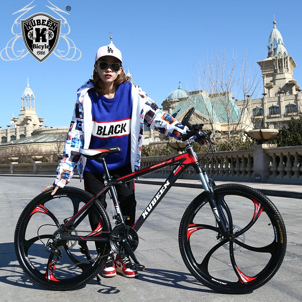 High quality 26 inch bike steel 21 speed aluminum frame mountain bike skateboard pedal oil spring shock absorber double disc bra