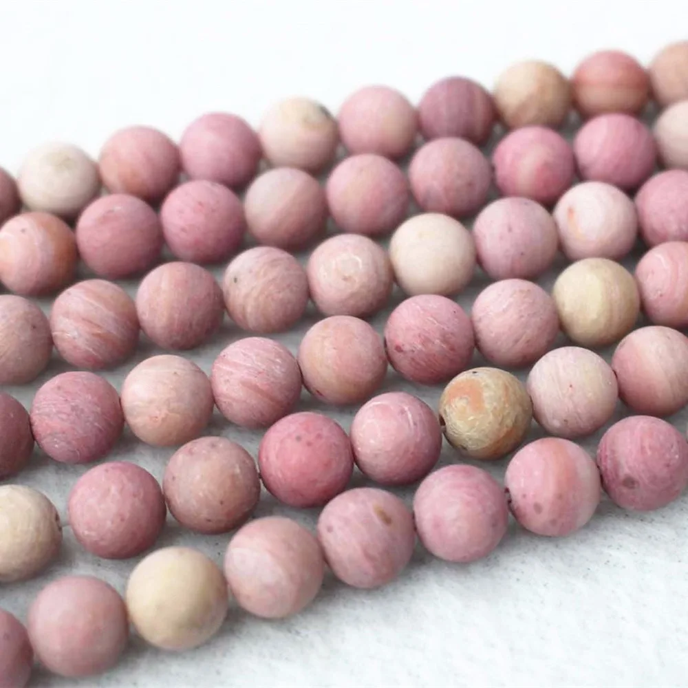 

Wholesale Matte Pink Rhodonite Beads,4mm 6mm 8mm 10mm 12mm Rhodonite Round Beads.DIY Jewelry Making Beads