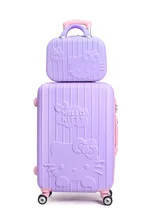 LUGGAGE 142024 ABS fashion KT cartoon cat picture SET super mute caster boarding trolley EC FREE