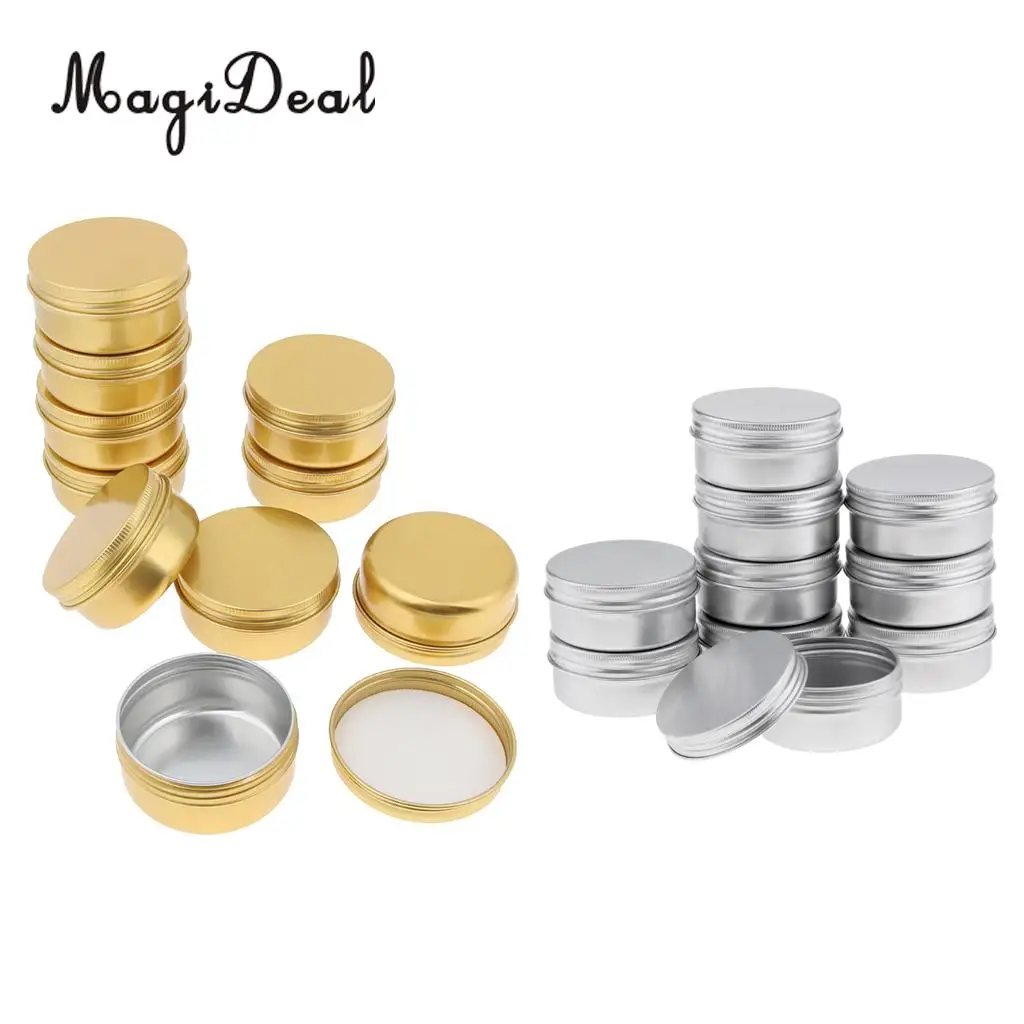 Bulk Lot of 20pcs Aluminum Cosmetic Makeup Cream Empty Lip Balm Nail Arts Eyeshadow Jars Tin Box Case 50g