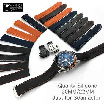 

Curved End 20mm 22mm 19mm 21mm Rubber Silicone Watch Bands For Omega-Watch AT150 Seamaster-007 for Seiko-Strap Brand Watchband