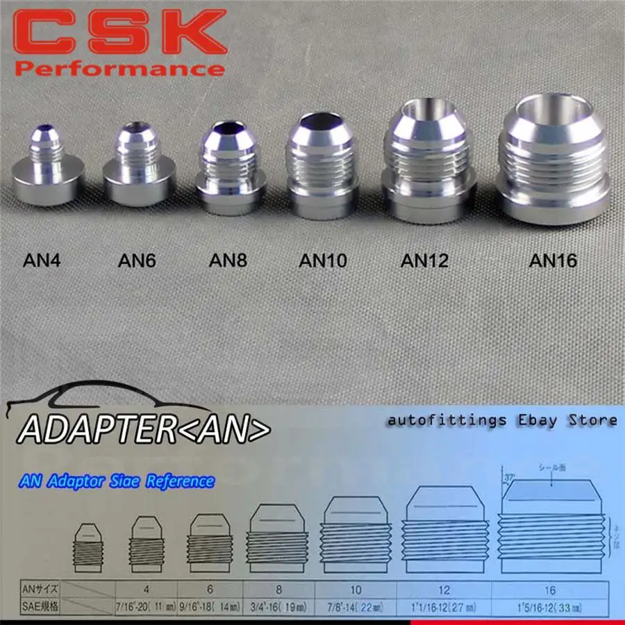 2pcs AN 16 AN16 Male Aluminium Adapter Weld Bung Nitrous Hose Fitting