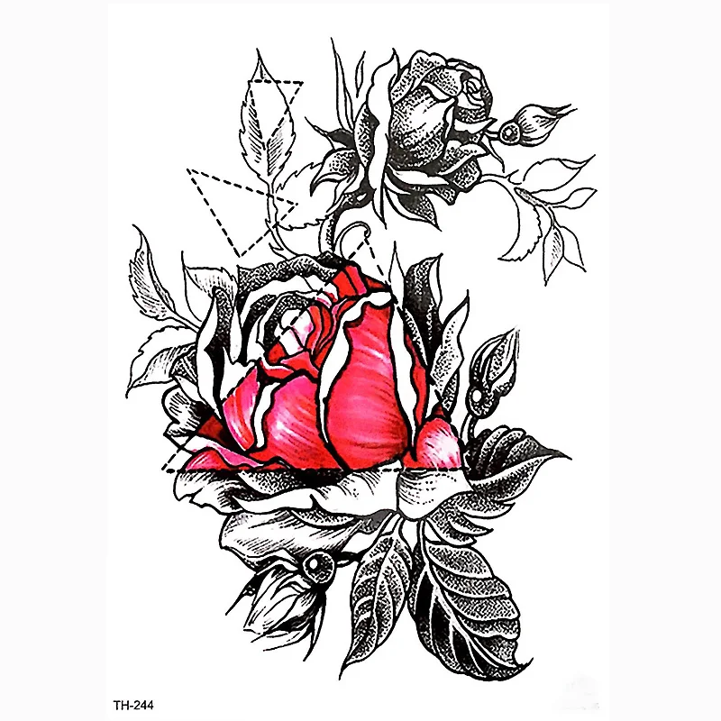 Samll татуировки на руку водонепроницаемые временные татуировки наклейки Роза полный цветок тату боди-арт тату