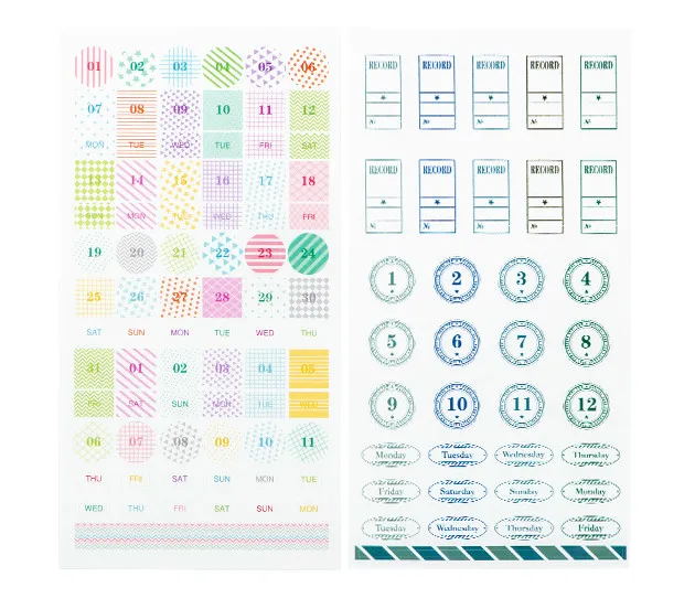 

2pcs/lot Creative Colorful Diary Deco Stickers 9*17.5cm DIY Index Dates Sticker Gift