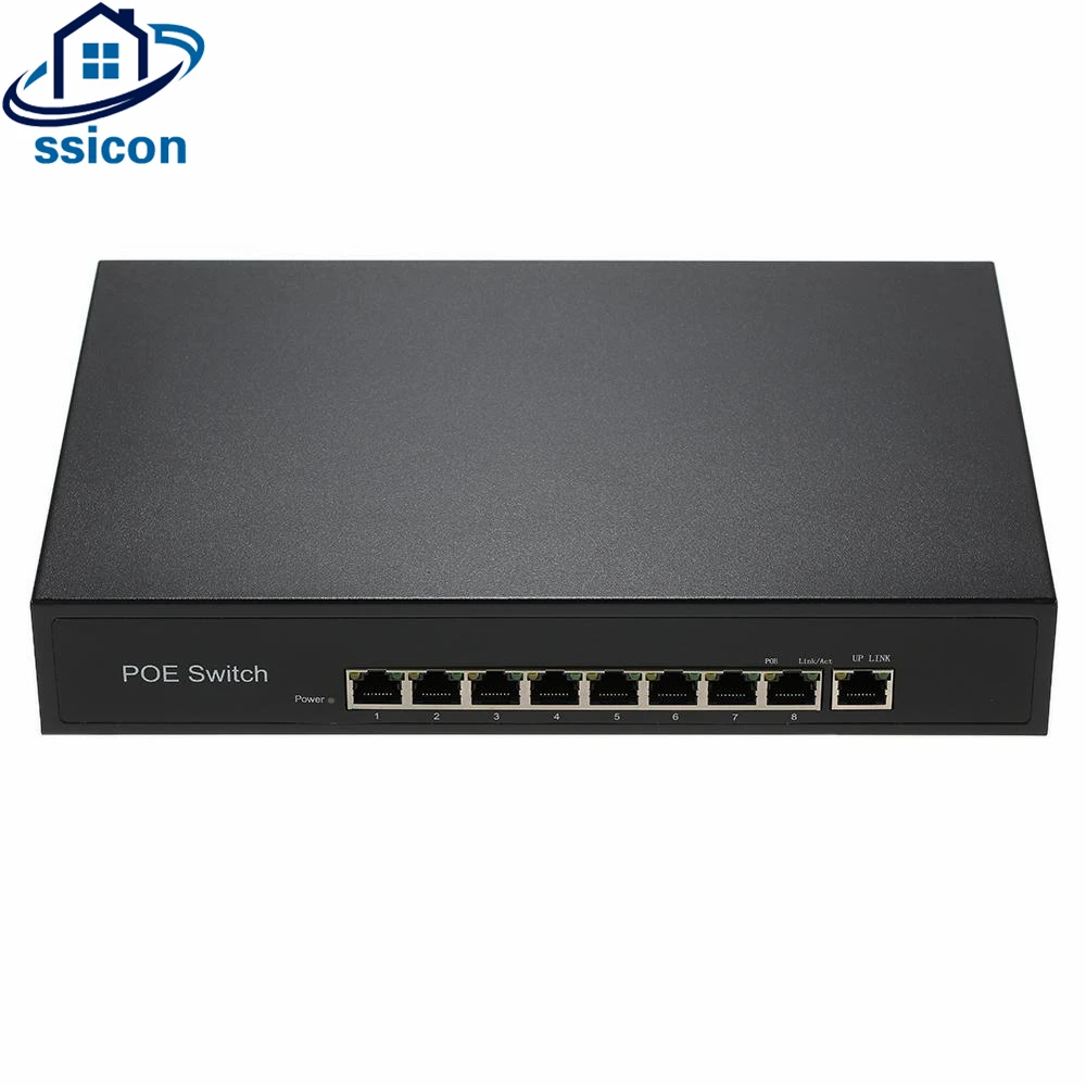 SSICON 1 + 8 портов 100 Мбит/с Встроенный адаптер питания для IP Камеры POE|ieee 802.3af|power