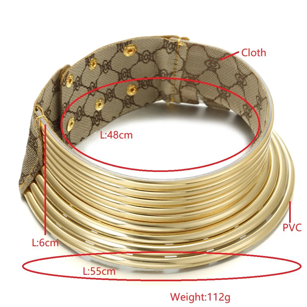 Liffly Африканское ожерелье женское золотое кожаное ожерелье-ошейник африканские ювелирные изделия регулируемое большое колье ожерелье s ювелирные изделия