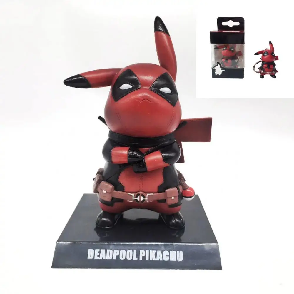 

Anime figure Pikachu cosplay Captain America, Deadpool.Action Figure Collectible Model Toy,pop toys.