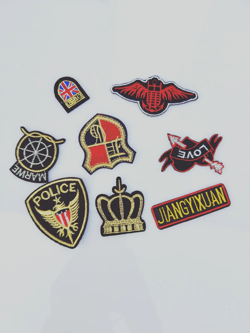 

high quality mixture sell patch hot melt adhesive applique embroidery patches stripes DIY clothing accessory patch