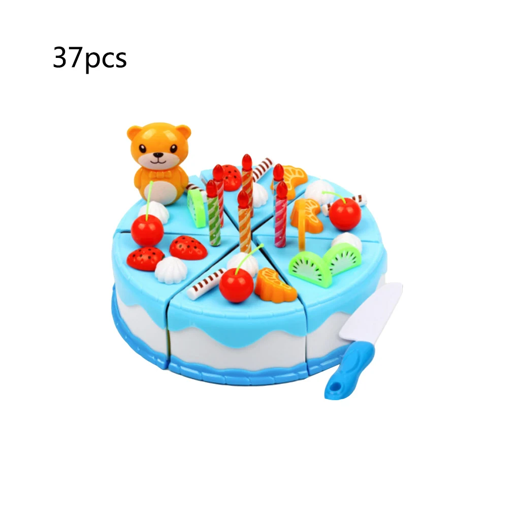 37 шт./компл. с днем рождения торт игрушка фрукты Еда резки Кухня Еда ролевая для малышей подарок для девочек