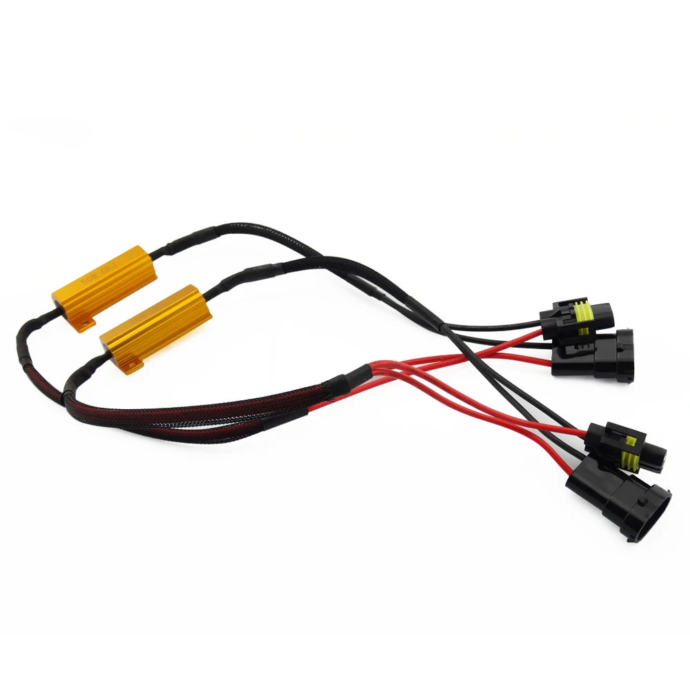 2Pcs H8 H11 H16 HB4 9006 LED Load Resistor Wiring Harness Adapter for Car LED Fog Headlight Bulb Canbus Error Canceller Decoder -in Car Light Accessories ...