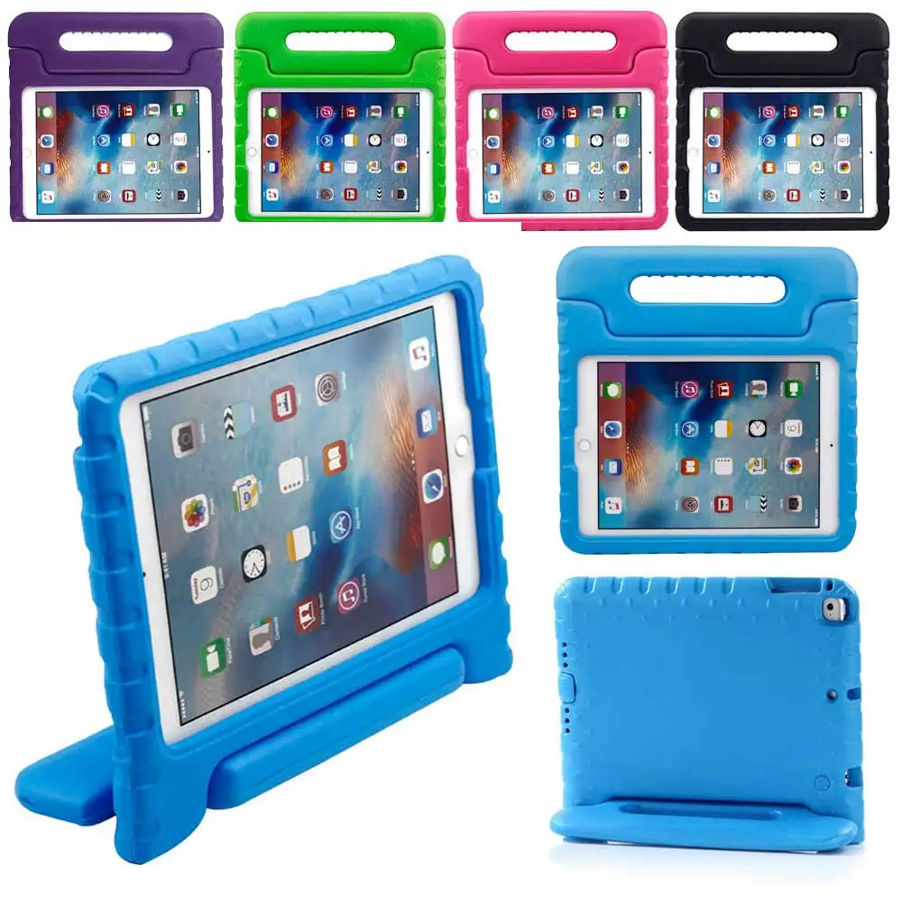 Baratos Niños funda a prueba de golpes para iPad de 9,7 pulgadas 2017 2018 para iPad Air 2 Air 1 funda gruesa de espuma EVA cubierta de la tableta del soporte de la manija