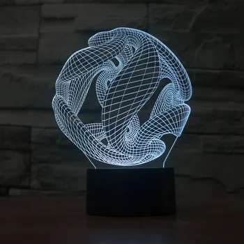 

3D Atmosphere lamp 7 Color Changing Visual illusion LED Decor Lamp Abstraction 4 Home Table Decoration for Child Gift