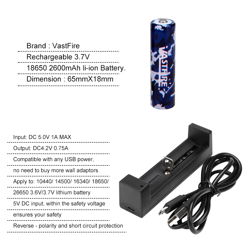 Rifle de Caça Lanterna à Prova Água + Rifle Monte + Chave + 18650 + Carga Recarregável Olheiro 400 Quintal 1000lm Tático d' Va-802 Usb Luz 18 High Quality Esporte e Lazer