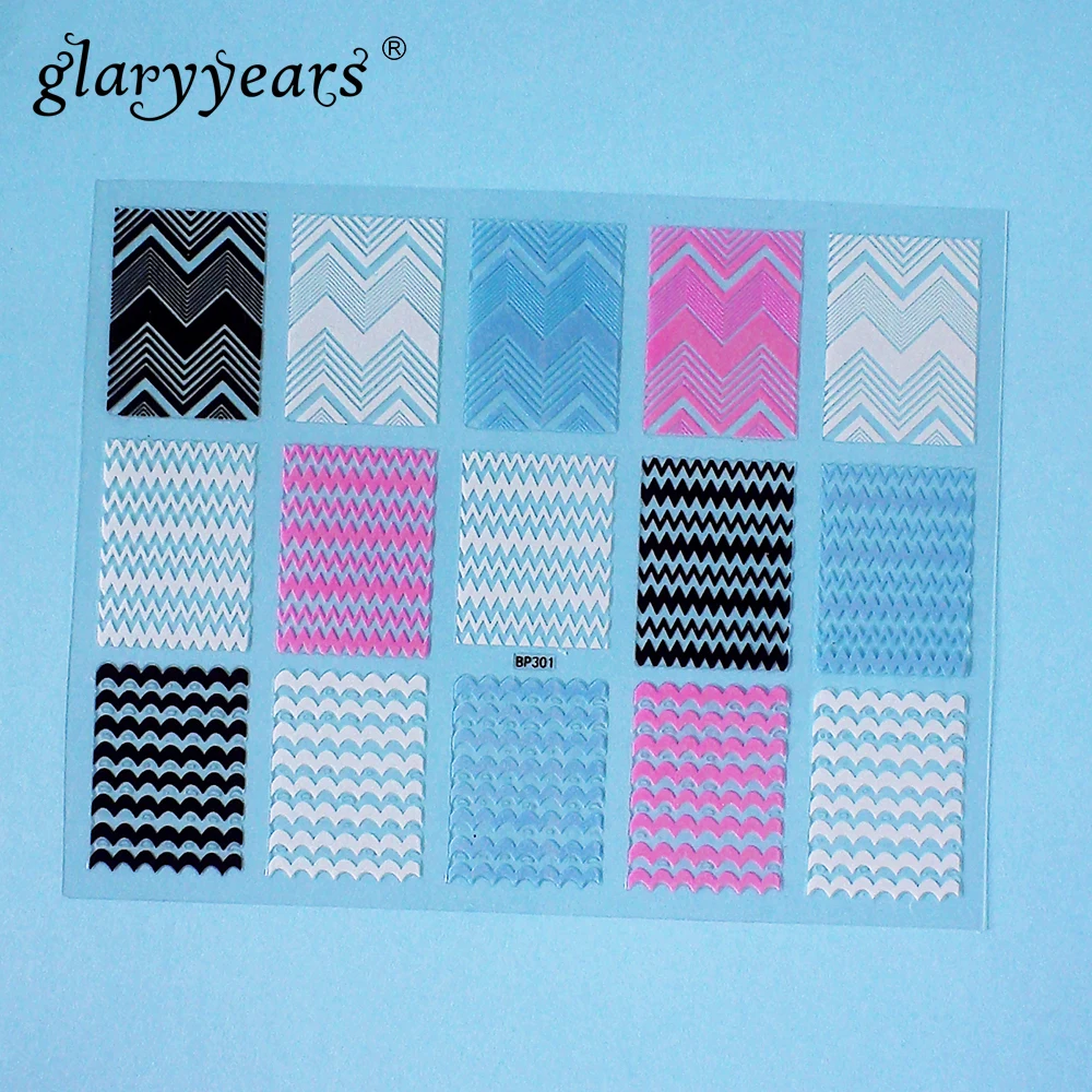 

1 Piece Colorful Decal Print Line Pattern Design Nail Sticker Nail Art Tools Decoration CBP Nail Sticker Beauty For Women