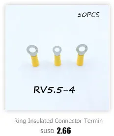 Кольцевой изолированный соединитель клеммный блок 100 шт. RV1.25-3 красный кабель провода электрический обжимной Терминатор a.w. G 22-16 колпачок