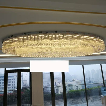 

Luxury Hotel Project Crystal Light Hotel Club Ceiling Ballroom Oval Lobby Crystal Light led lighting fixture led lamps for home
