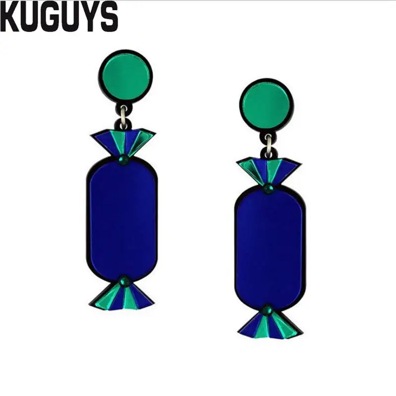 Модные ювелирные изделия KUGUYS цветные серьги для женщин акриловые капельки