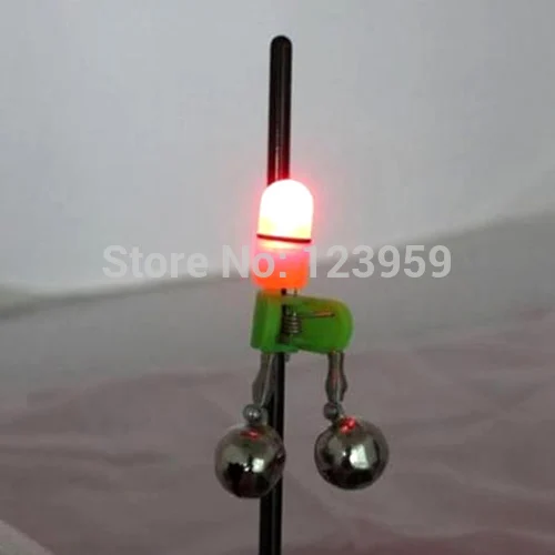 

10Pcs/Lot Night Fishing Rod Tip Red LED Light Twin Bells Ring Fish Bait Alarm
