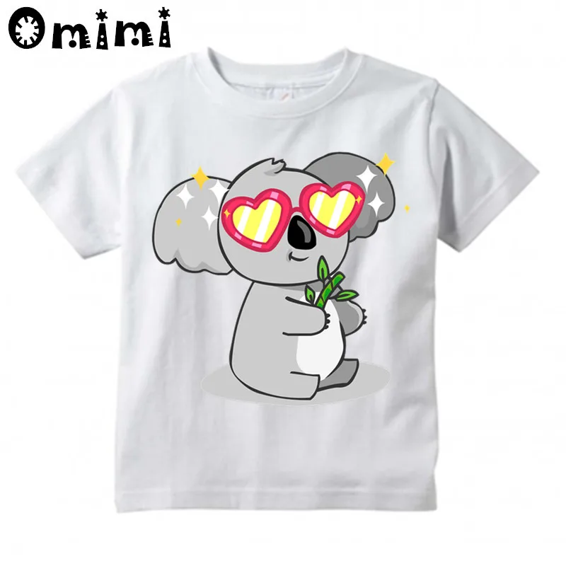 

Boys/Girls Fabulous Koala Design T Shirt Kids Cute Casual Tops Children's Summer White T-Shirt